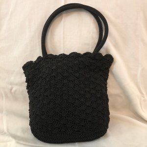 Black woven purse